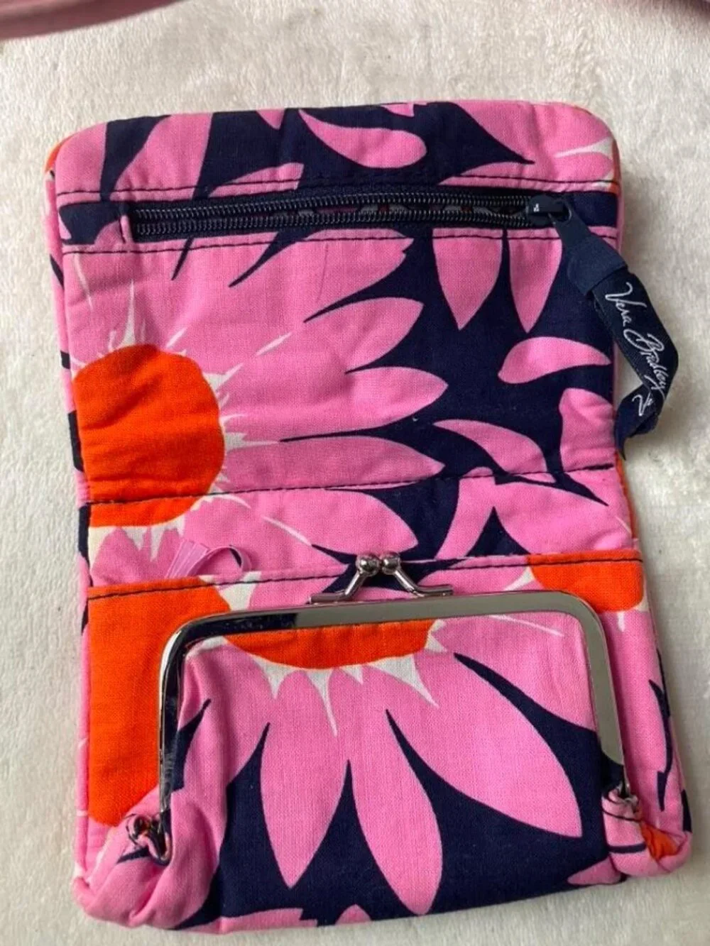 EUC Vera Bradley Alice Loves Me Floral Shoulder Bag Purse with Matching Wallet